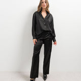 CALÇAS NOIR CARGO ACETINADAS