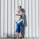 SAIA MIDI ACETINADA AZUL