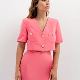 SAIA MIDI ROSA COM FENDA