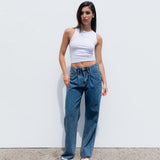 TOP TOP HALTER AQUEBRADO DE LINHO