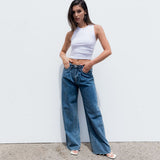TOP TOP HALTER AQUEBRADO DE LINHO