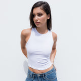 TOP TOP HALTER AQUEBRADO DE LINHO