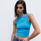TOP TOP HALTER AQUEBRADO DE LINHO
