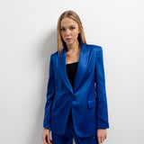 BLAZER ACETINADO AZUL