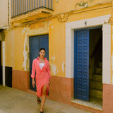 SAIA MIDI ROSA COM FENDA
