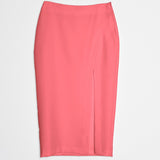 SAIA MIDI ROSA COM FENDA