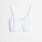 TOP CROP EM TULE ONDULADO ROSA