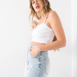 TOP CROP EM TULE ONDULADO ROSA