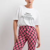 CALÇA ÀS CLOCHE ESTAMPADA ROSA