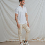 PANTALÓN CHINO CARGO CON GOMA BEIGE