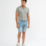 BERMUDA DE GANGA SLIM COM STRIPPED DETAILS