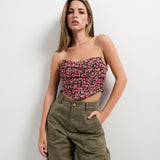 TOP CORSET FLORAL COM ESTRUTURA