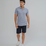 BERMUDA CHINO CLÁSSICA AZUL-ESCURO
