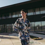 SAIA MIDI ESTAMPADA AZUL