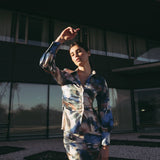 SAIA MIDI ESTAMPADA AZUL