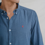 CAMISA CON LINO AZUL
