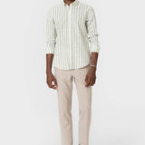 CAMISA RAYAS VERDE SLUB
