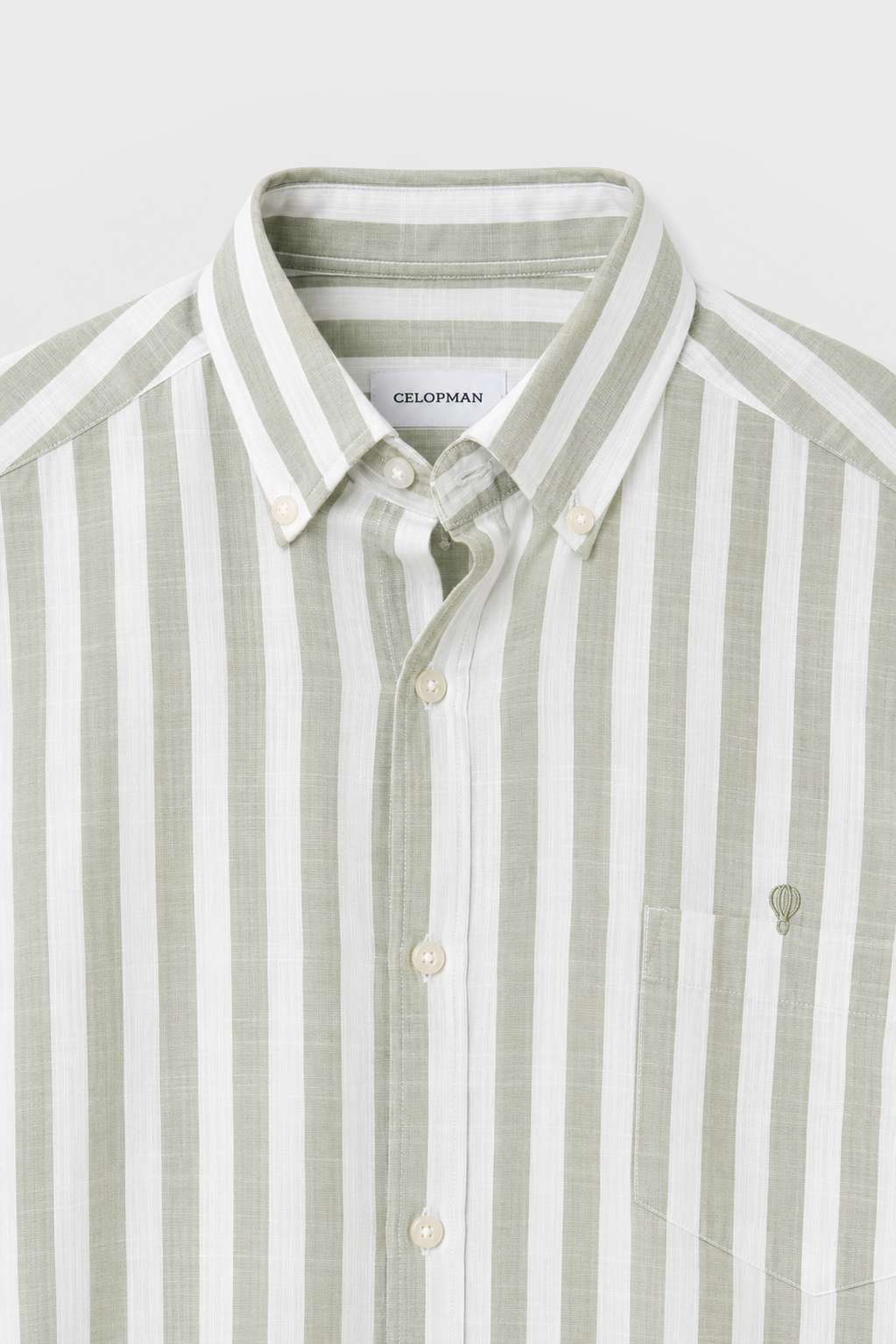 CAMISA RAYAS VERDE SLUB