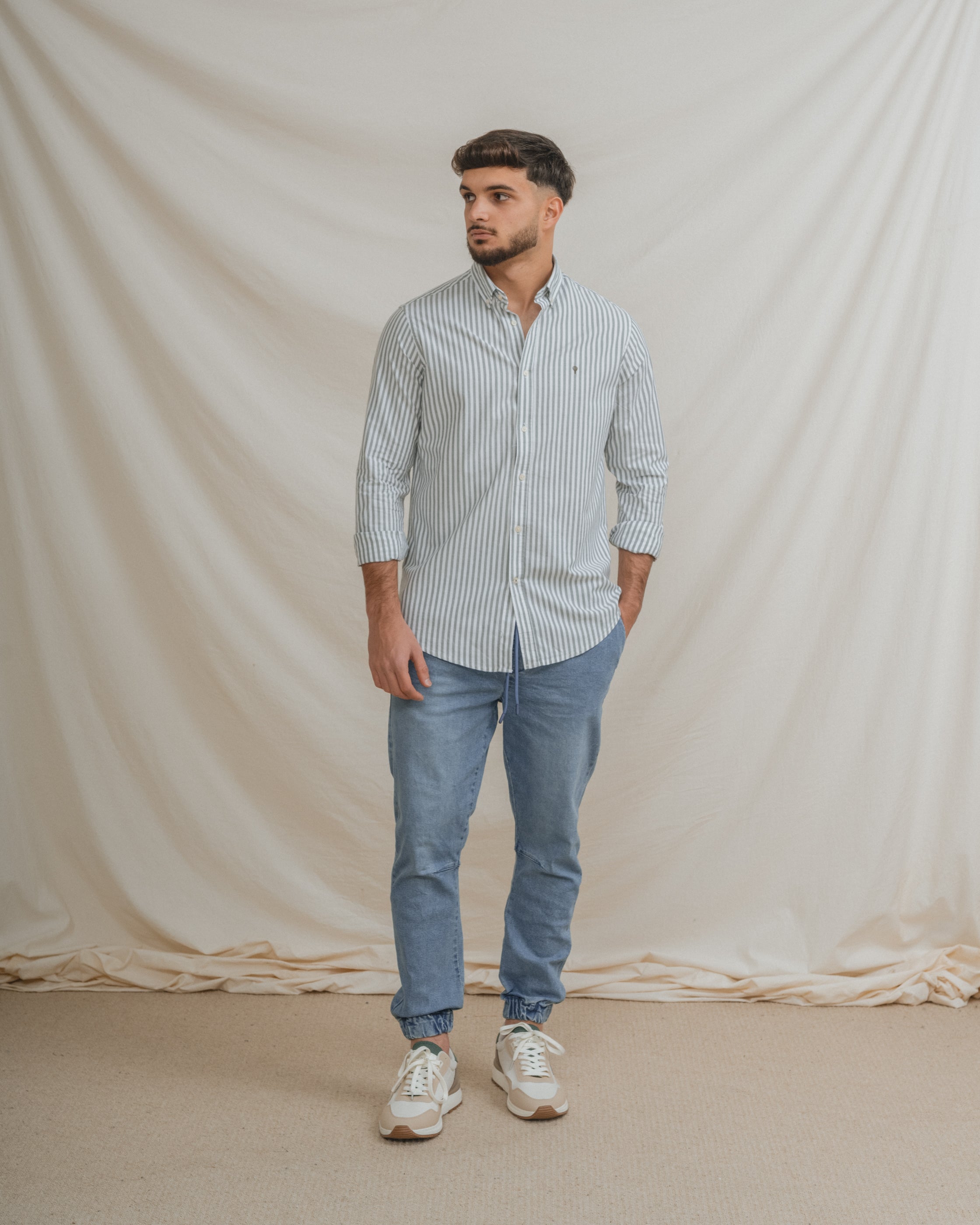 CAMISA OXFORD RAYA VERDE