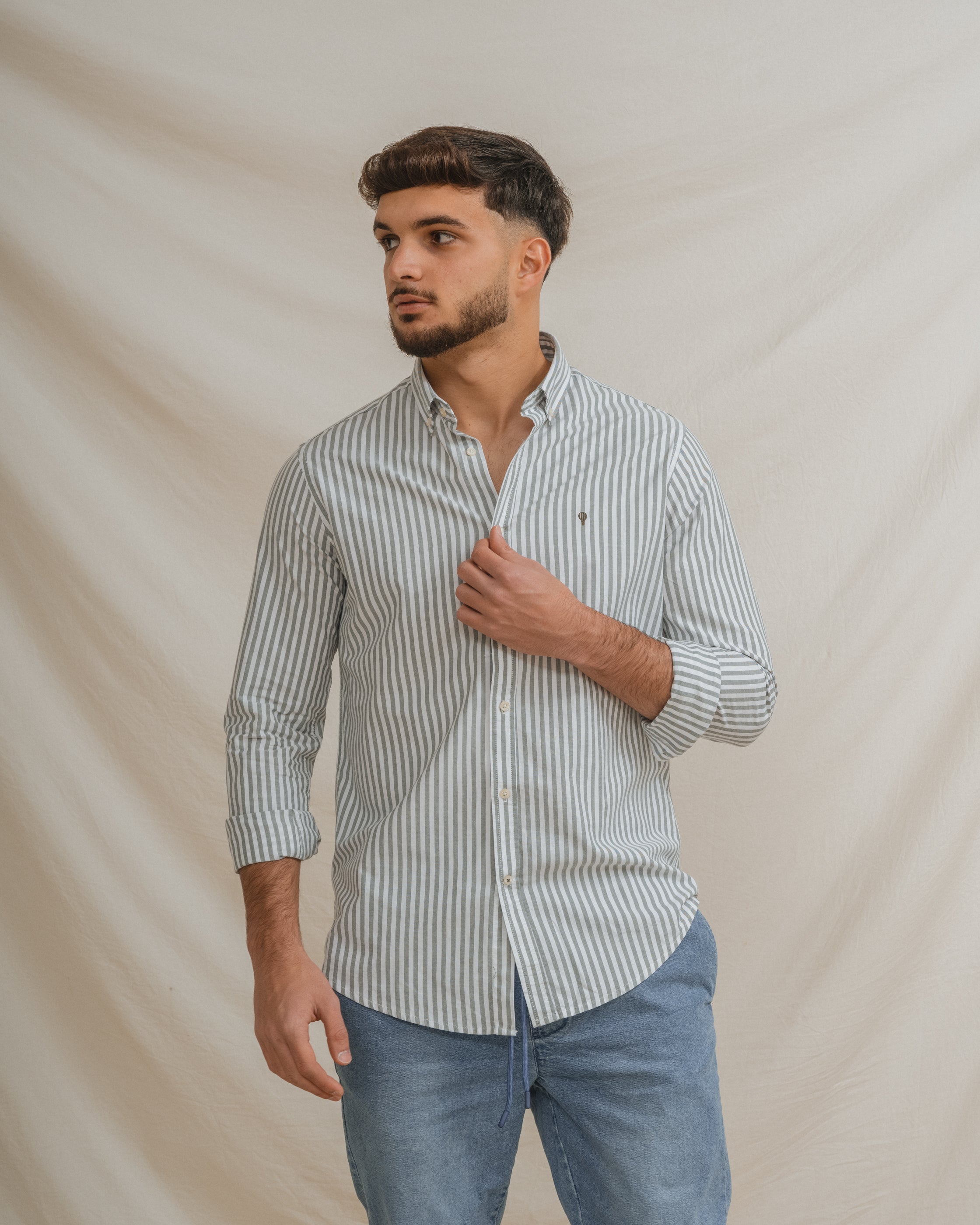 CAMISA OXFORD RAYA VERDE