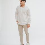 CAMISA POLERA TINTE FALSO BLANCA