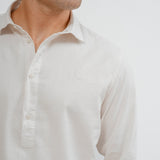 CAMISA POLERA TINTE FALSO BLANCA