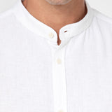 CAMISA LINO BLANCA CUELLO MAO