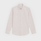 CAMISA OXFORD RAYAS BEIGE