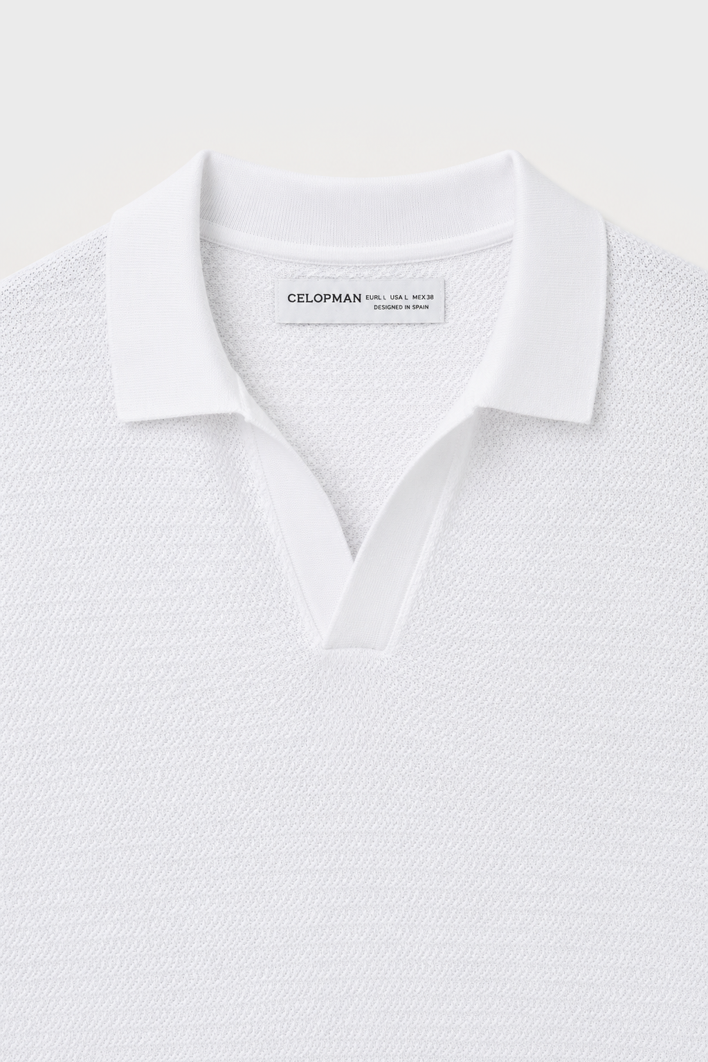 POLO TRICOT ESTRUCTURA BLANCO