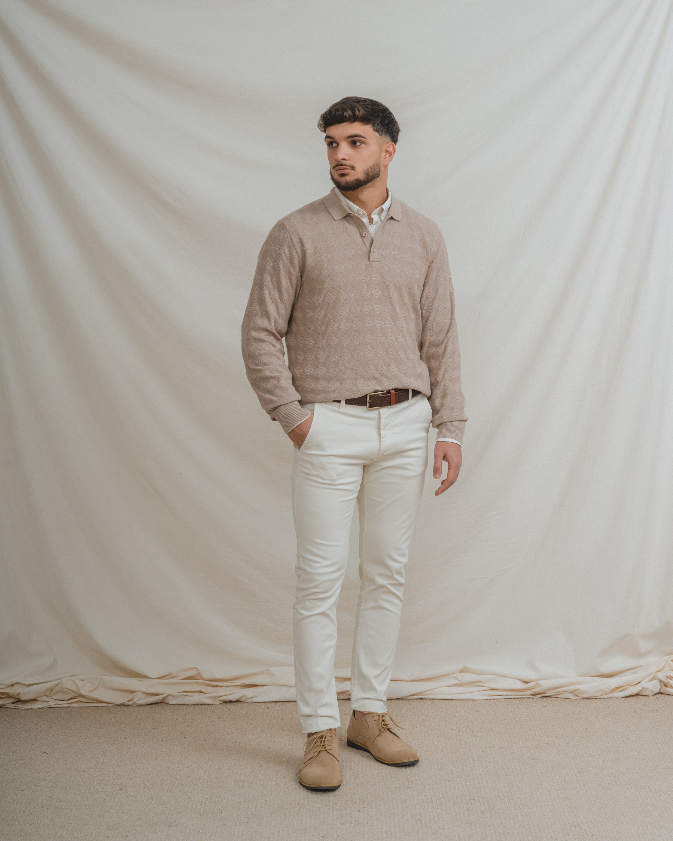 POLO ESTRUCTURA PUNTO BEIGE
