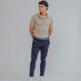 POLO TRICOT ESTRUCTURA BEIGE