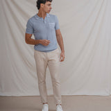 POLO TRICOT CELESTE