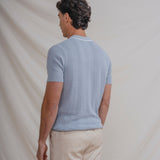 POLO TRICOT CELESTE