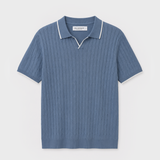 POLO TRICOT NUDOS CELESTE