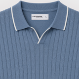 POLO TRICOT NUDOS CELESTE