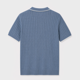 POLO TRICOT NUDOS CELESTE
