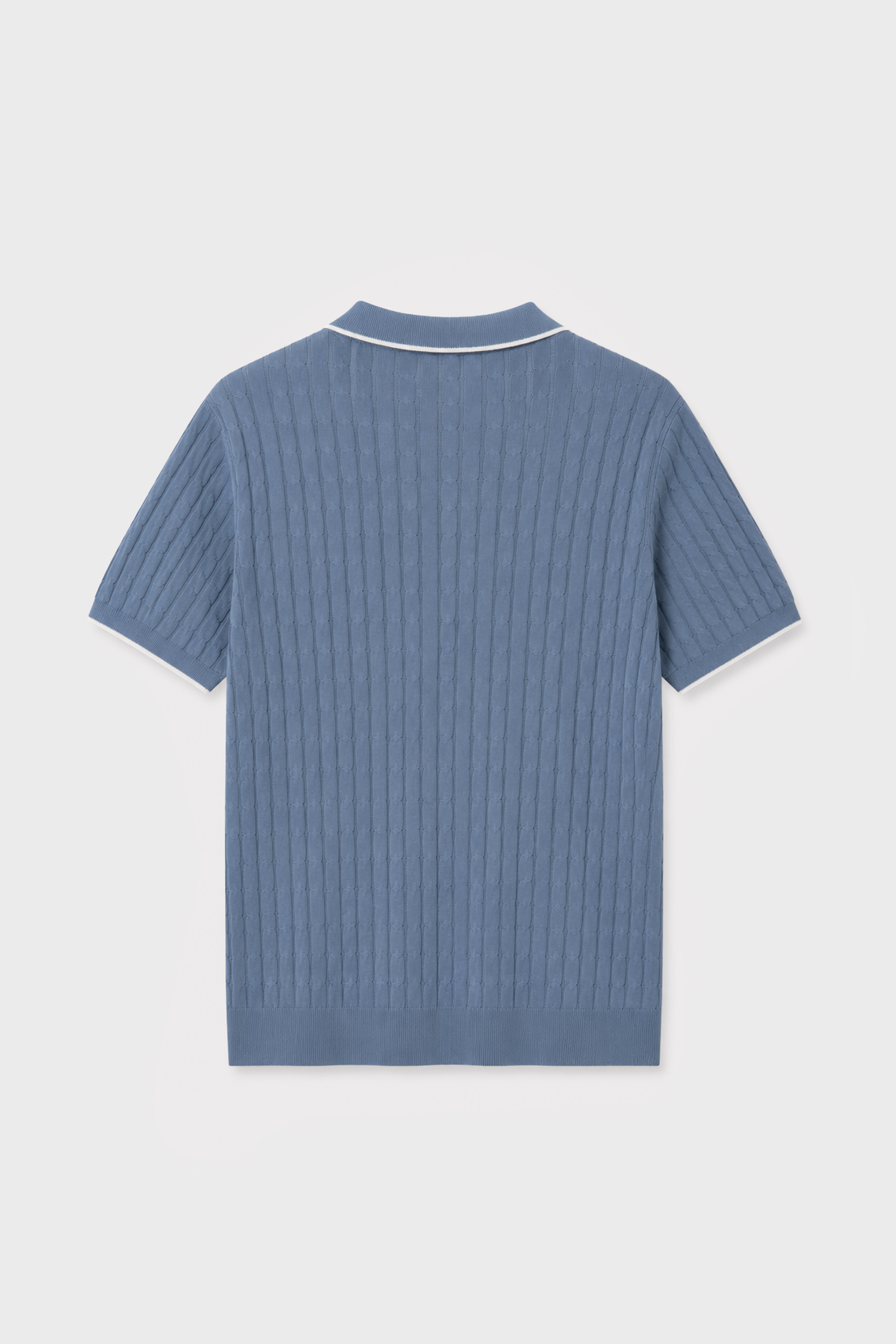 POLO TRICOT NUDOS CELESTE