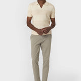 POLO TRICOT PANELADO BEIGE