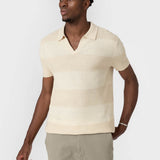 POLO TRICOT PANELADO BEIGE