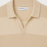 POLO TRICOT PANELADO BEIGE