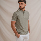 POLO BÁSICO VERDE PIQUÉ LÍNEA