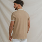 POLO BÁSICO BEIGE PIQUÉ LÍNEA