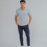 POLO BÁSICO REGULAR FIT CELESTE