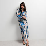 SAIA MIDI ESTAMPADA AZUL