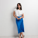 SAIA MIDI ACETINADA AZUL