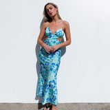 VESTIDO CELESTE COM RECORTES
