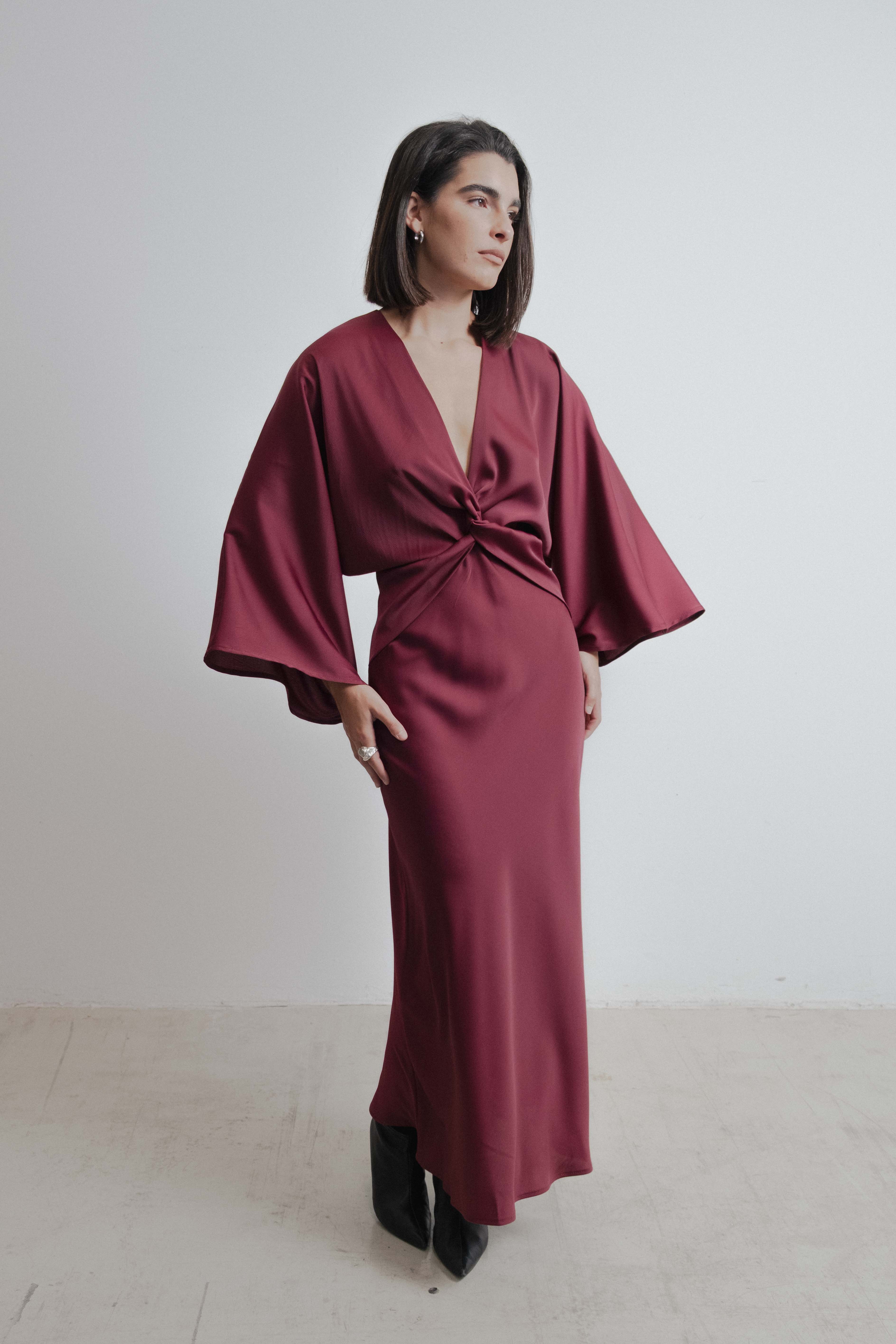 VESTIDO SATINADO LÍVIA COM NÓ