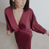 VESTIDO SATINADO LÍVIA COM NÓ