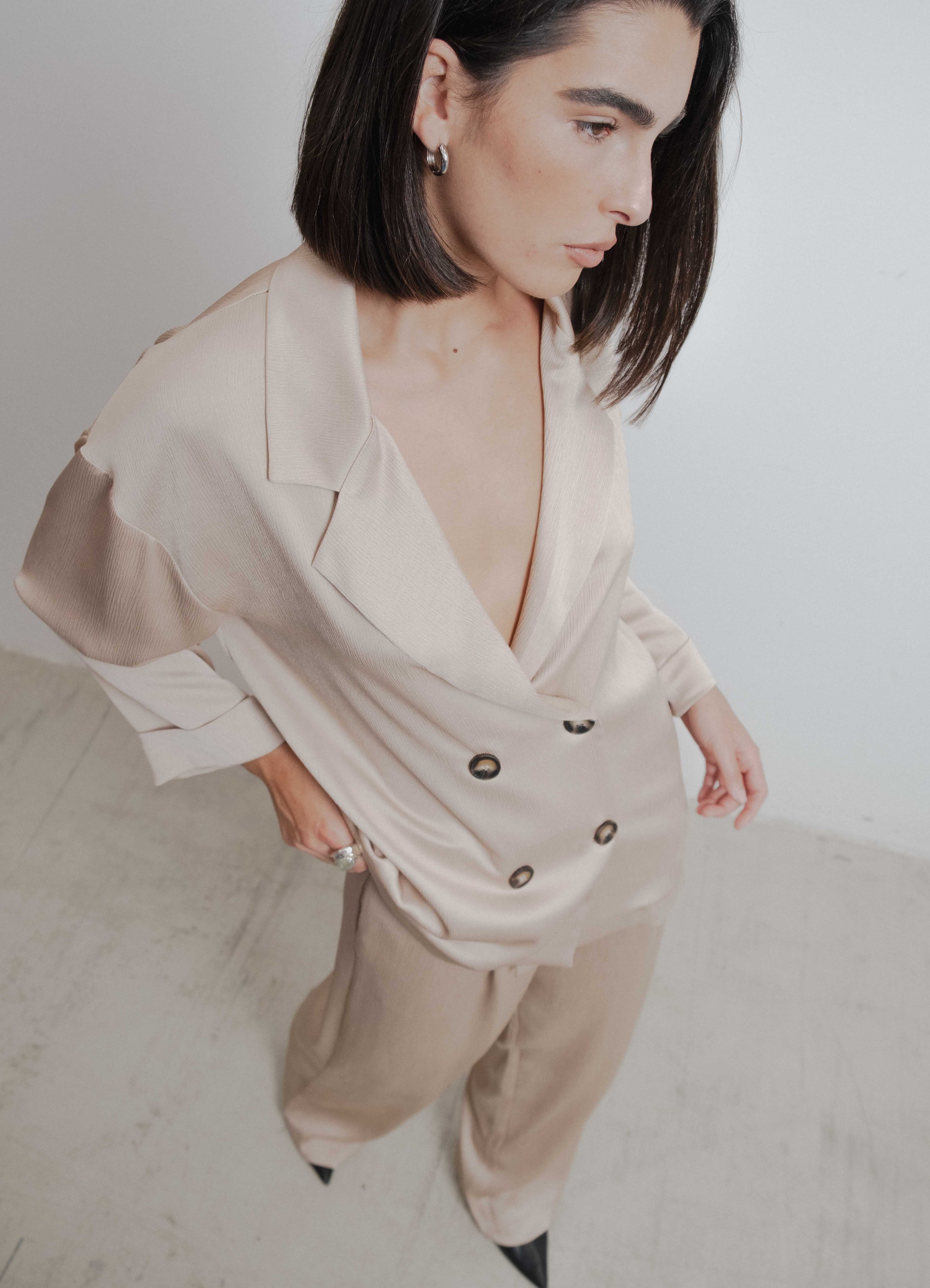 BLAZER SATINADA CRUZADA