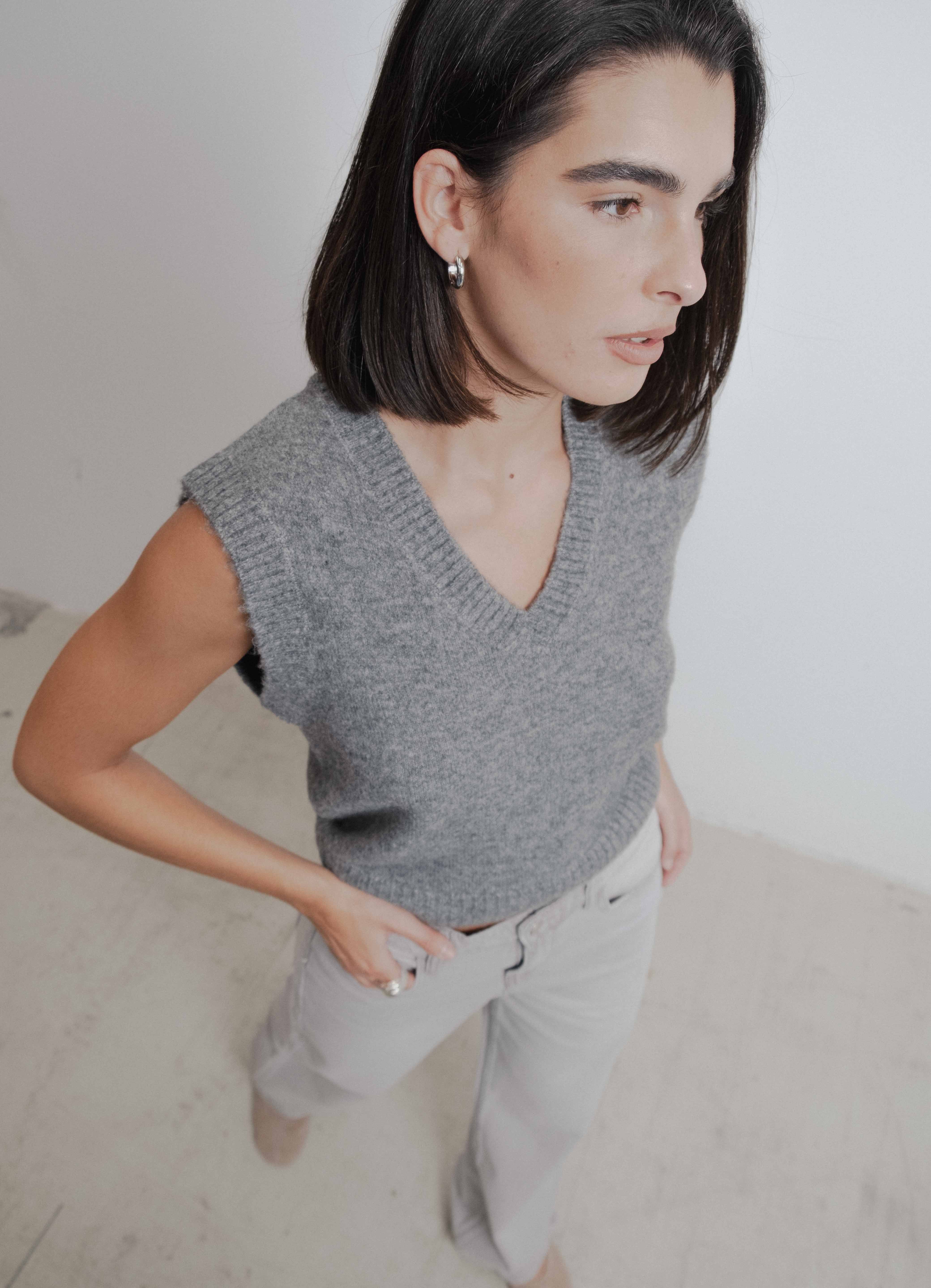 JEANS WIDE LEG CINZA VINTAGE